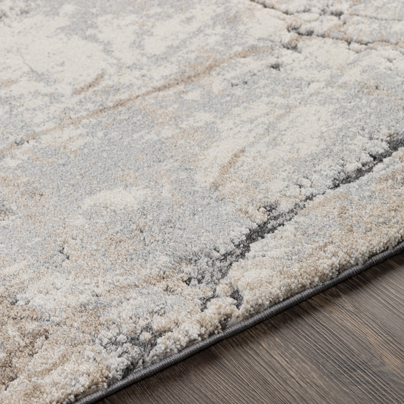 Steelside™ Amrita Performance Gray/Cream/Brown Rug & Reviews | Wayfair